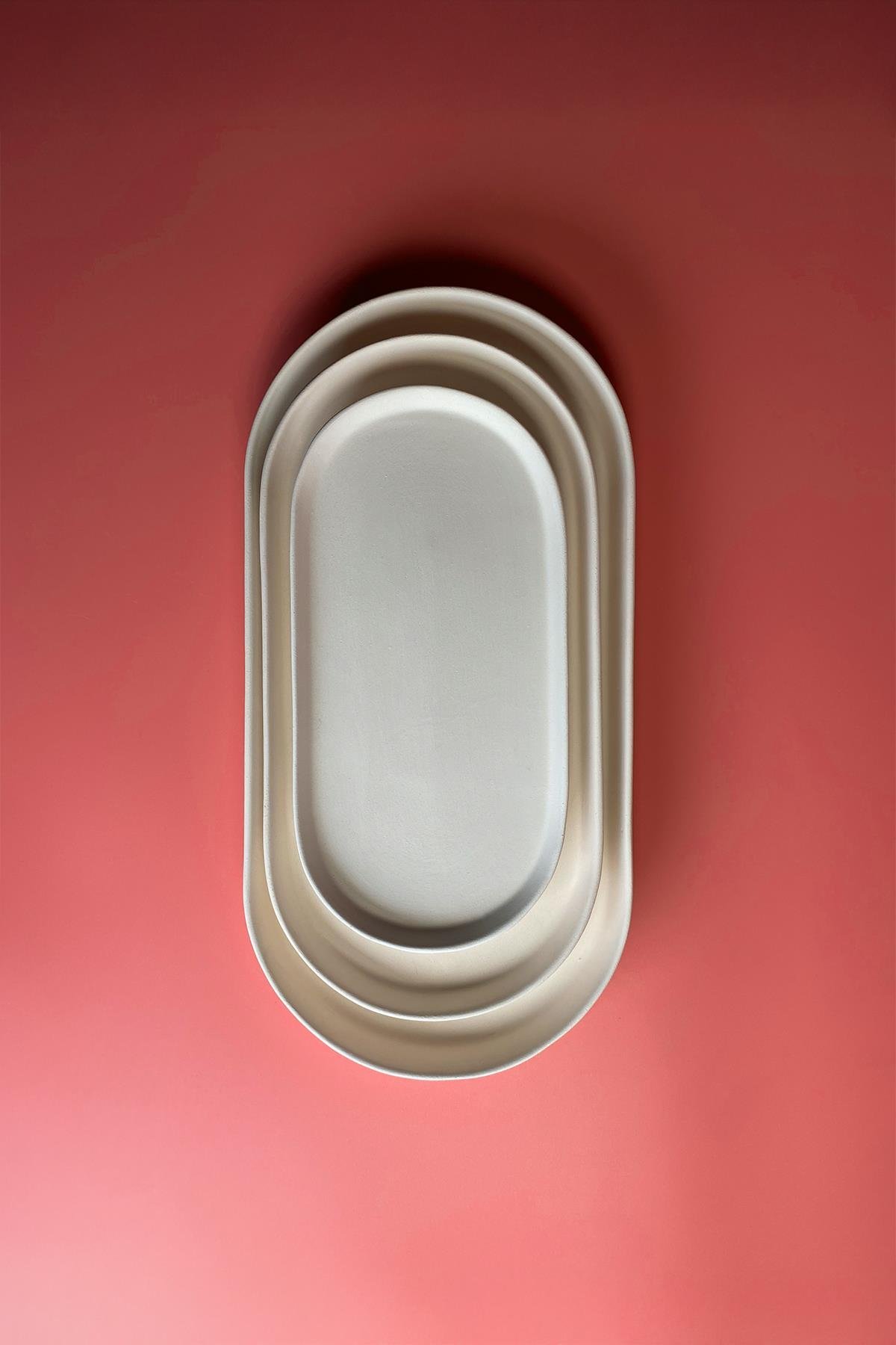 Vertical Oval Plate  Ceramic Bisque