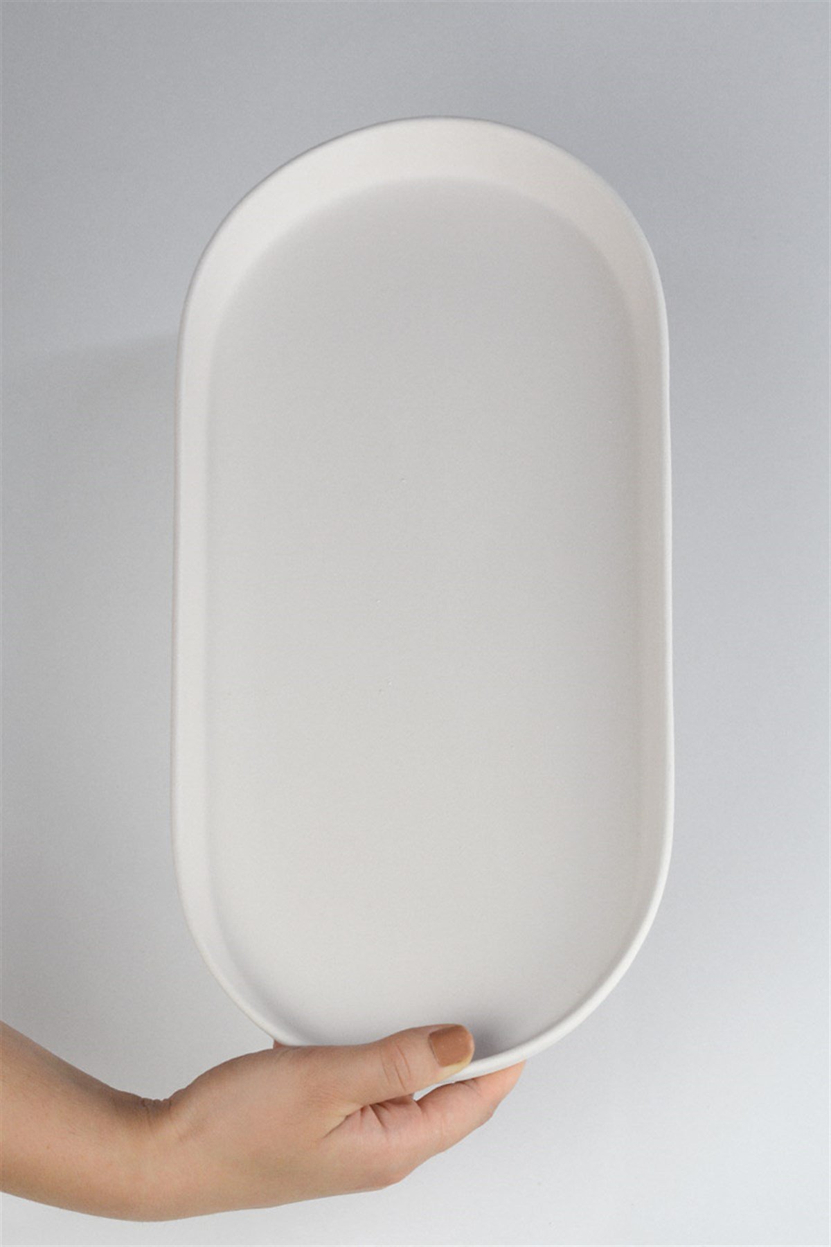 Dik Kenarlı Oval Tabak | Seramik Bisküvi