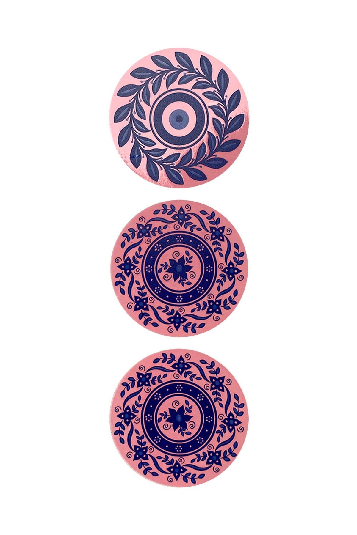 E292-6 Çini Desenli Sır Altı Dekal 7 cm