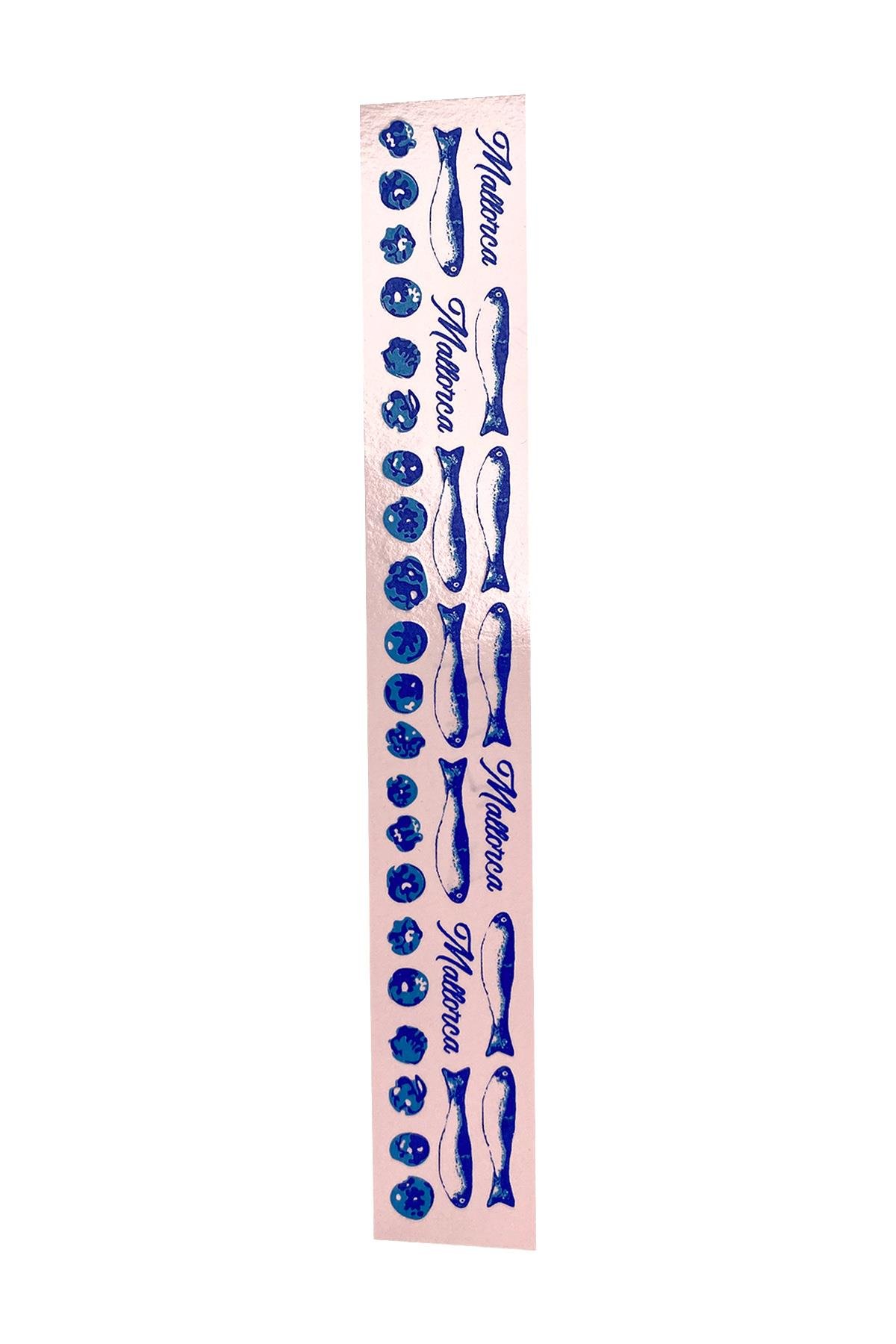 E344-3 Çini Desenli Sır Altı Dekal 3x23 cm