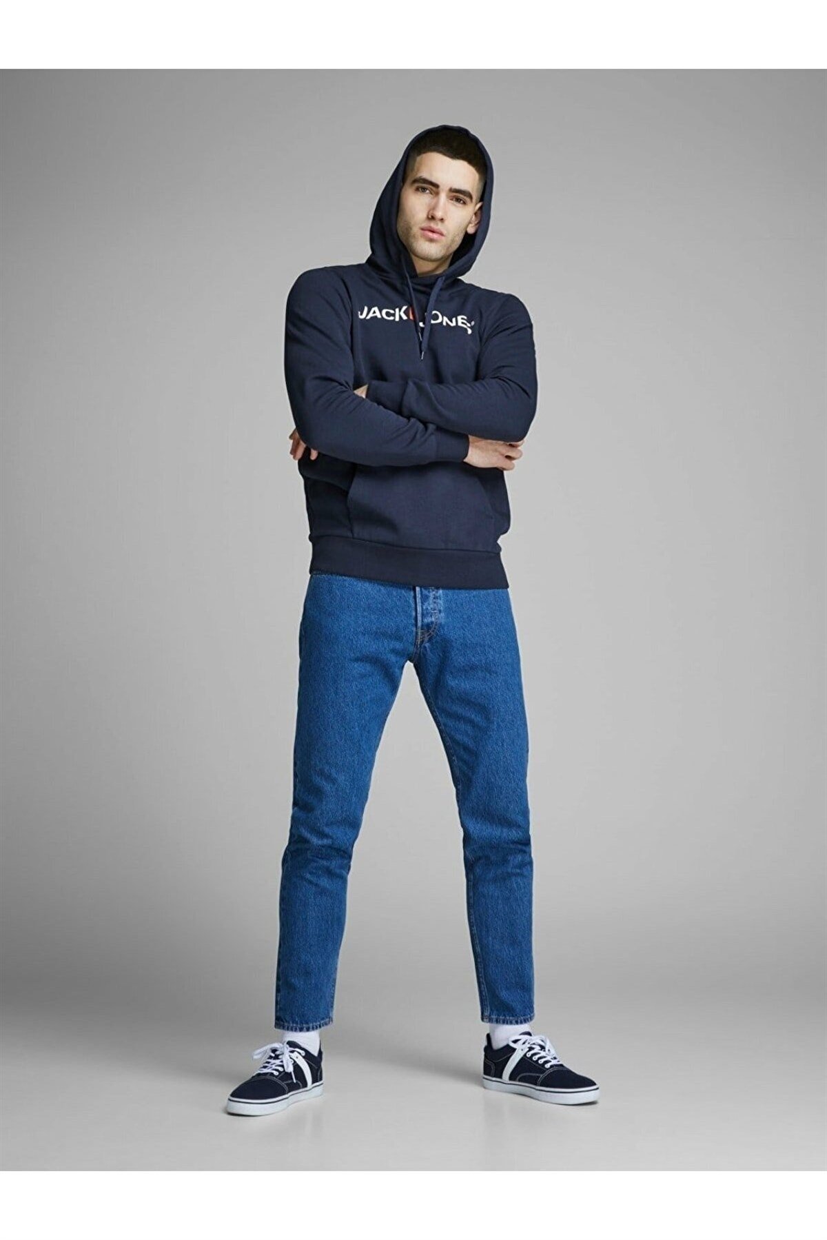 Erkek Kapşonlu Sweatshirt 12137054 Lacivert