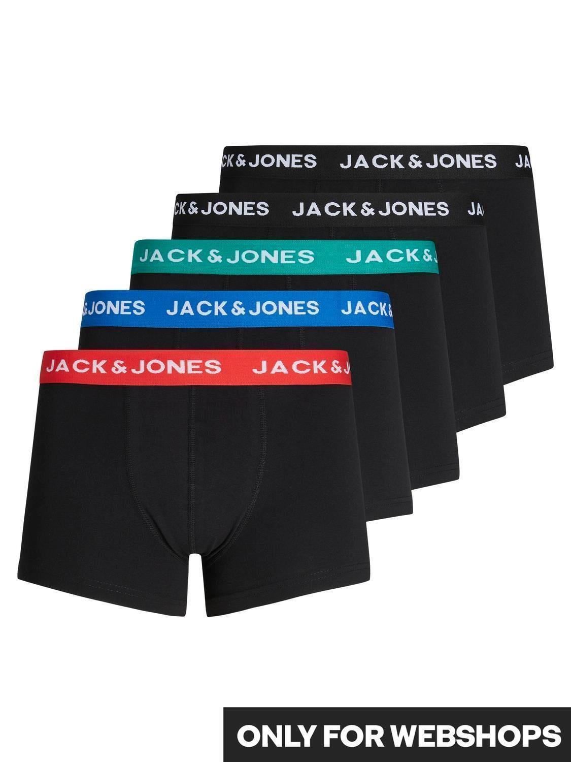 Jack & Jones Erkek 5 Li Siyah Boxer Seti JACHUEY JACHUEY 12142342-Mavi
