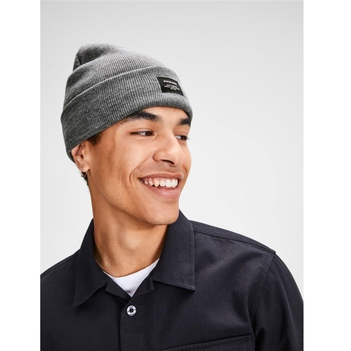 Jack & Jones Erkek Bere 12092815 Gri