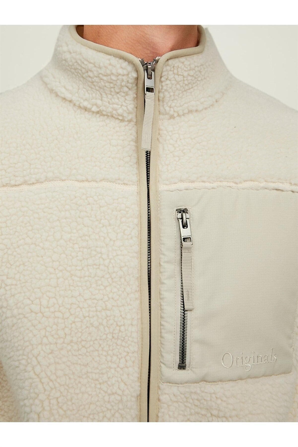 Jack & Jones Erkek İçi Polar Teddy Ceket Mont 12215136 Krem