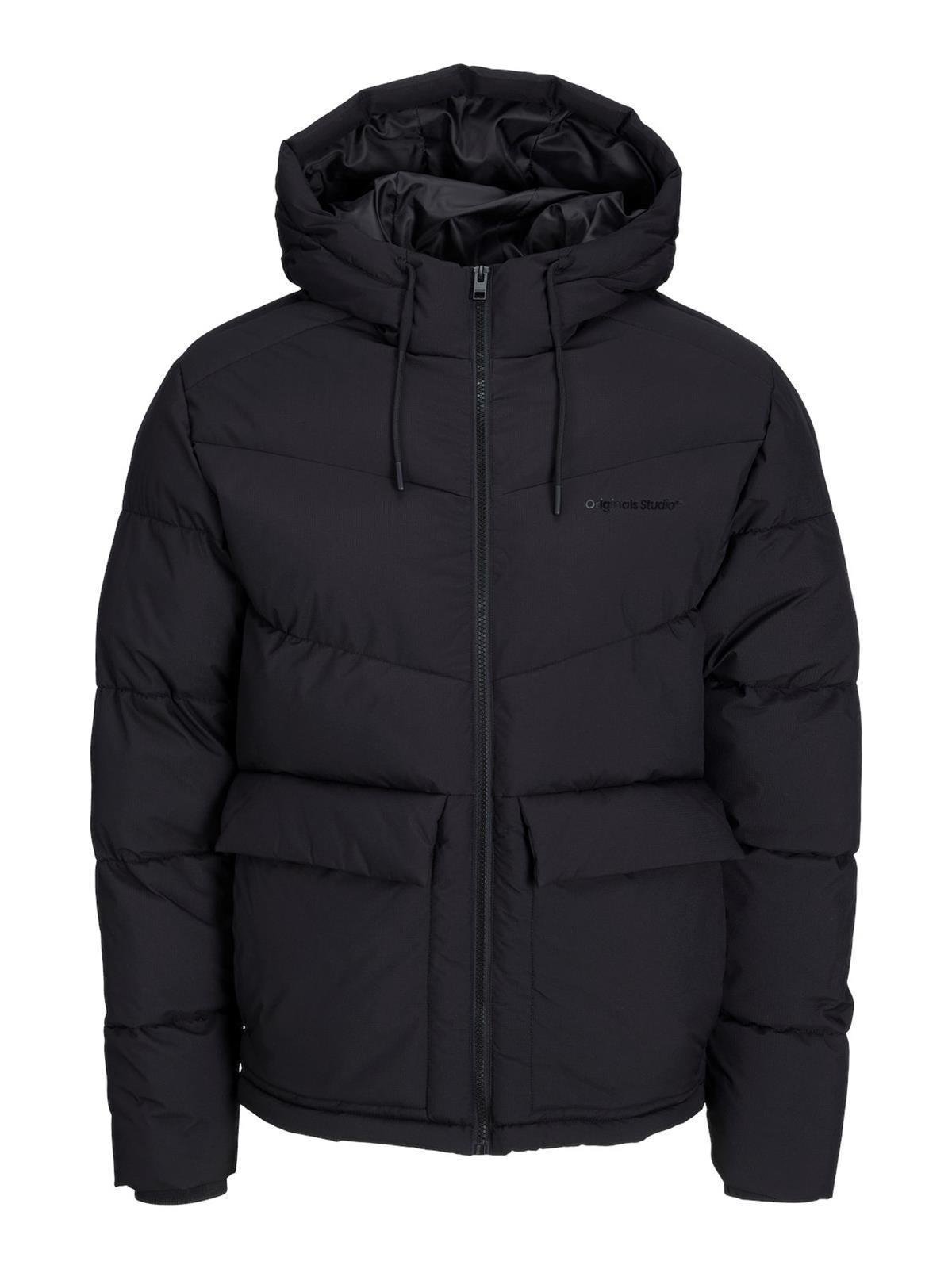 Jack & Jones Erkek Kapüşonlu Cep Detaylı Puffer Mont 12238849Siyah