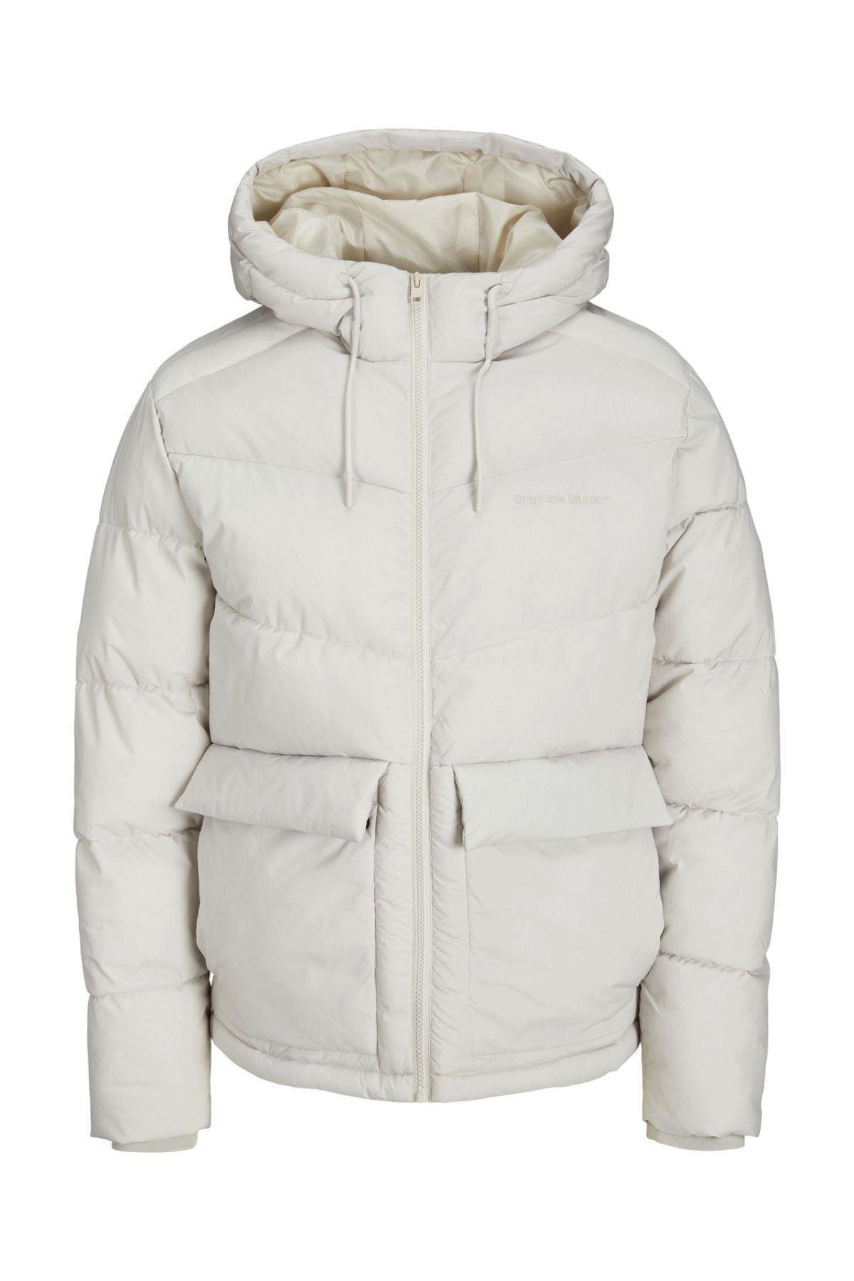 Jack & Jones Erkek Kapüşonlu Cep Detaylı Puffer Mont 12238849