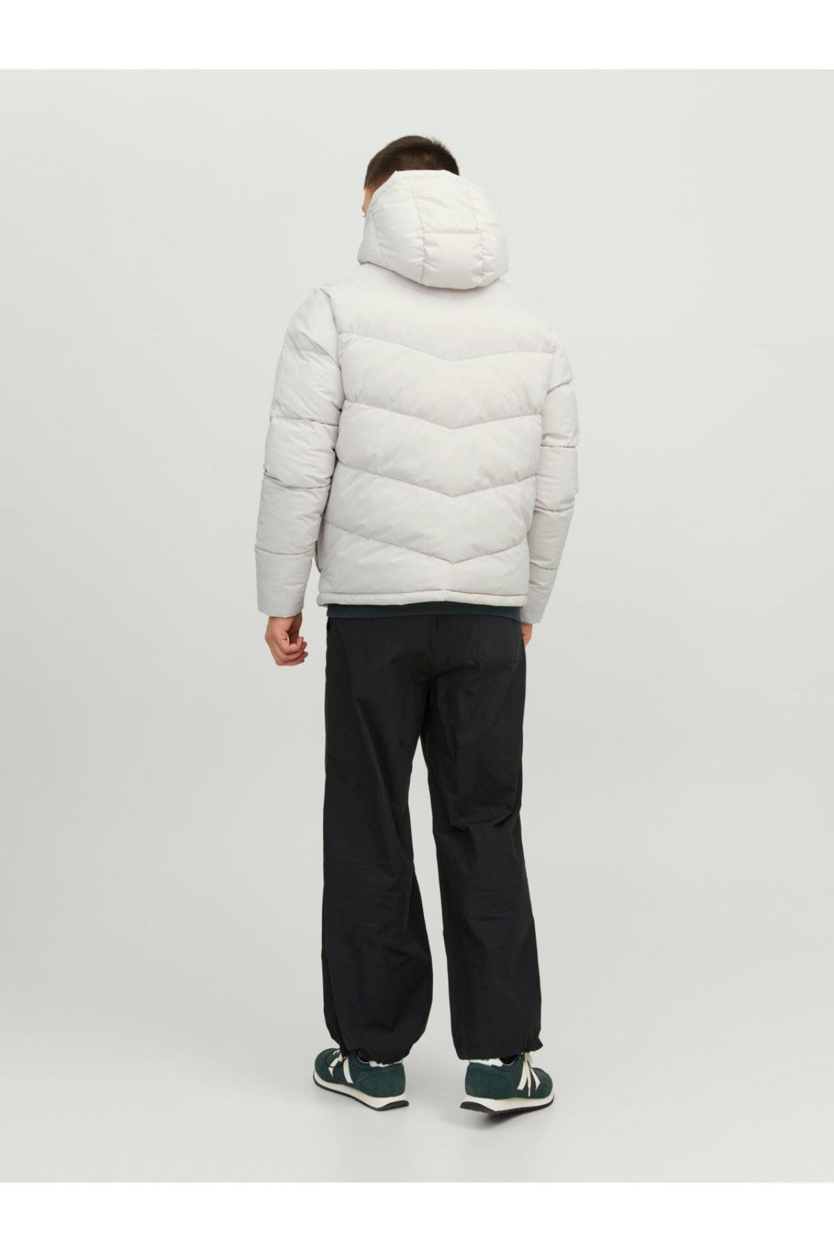 Jack & Jones Erkek Kapüşonlu Cep Detaylı Puffer Mont 12238849