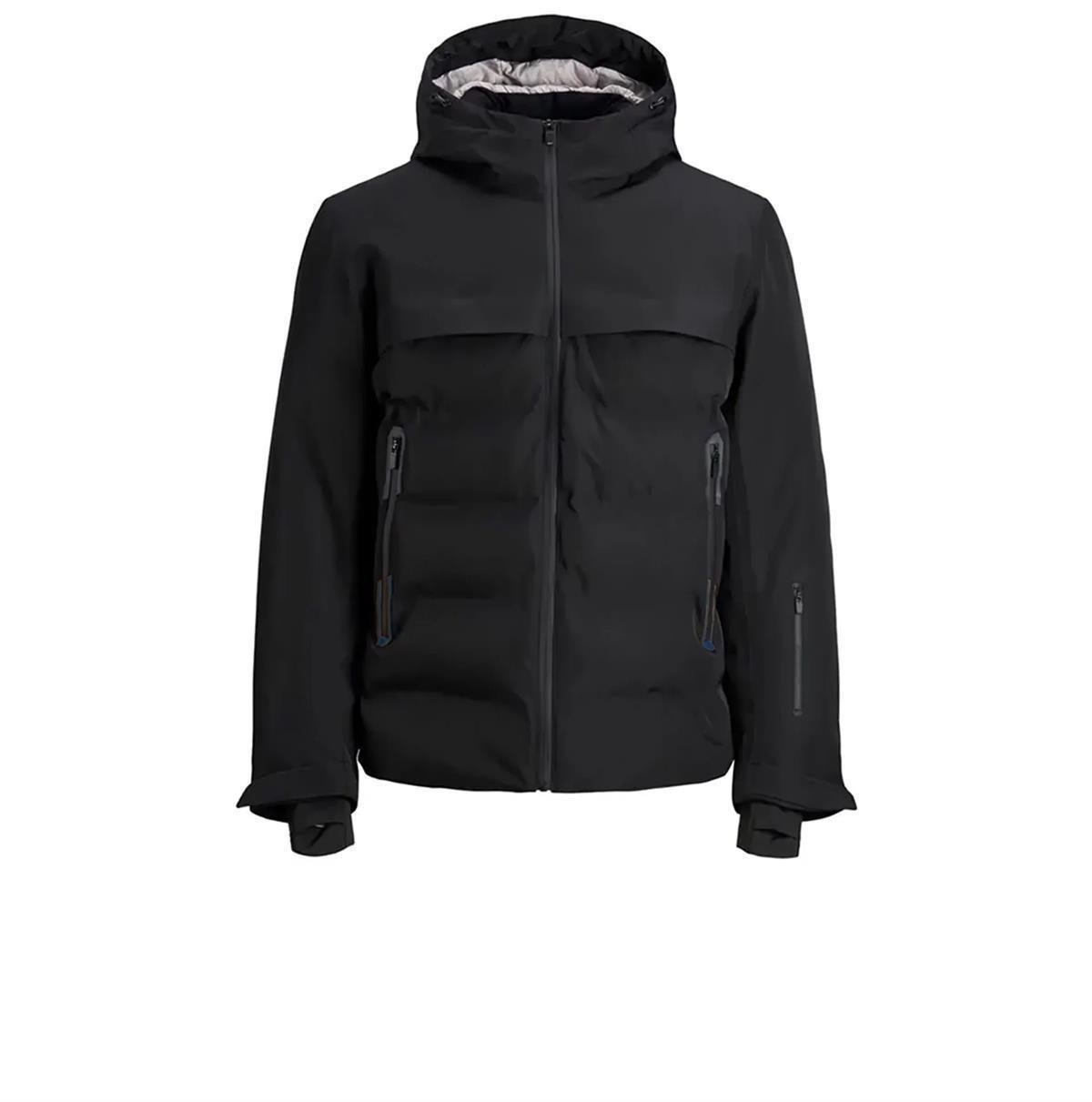 Jack & Jones Erkek Kapüşonlu Cep Detaylı Jcotarwin Puffer Mont 12225287 Siyah