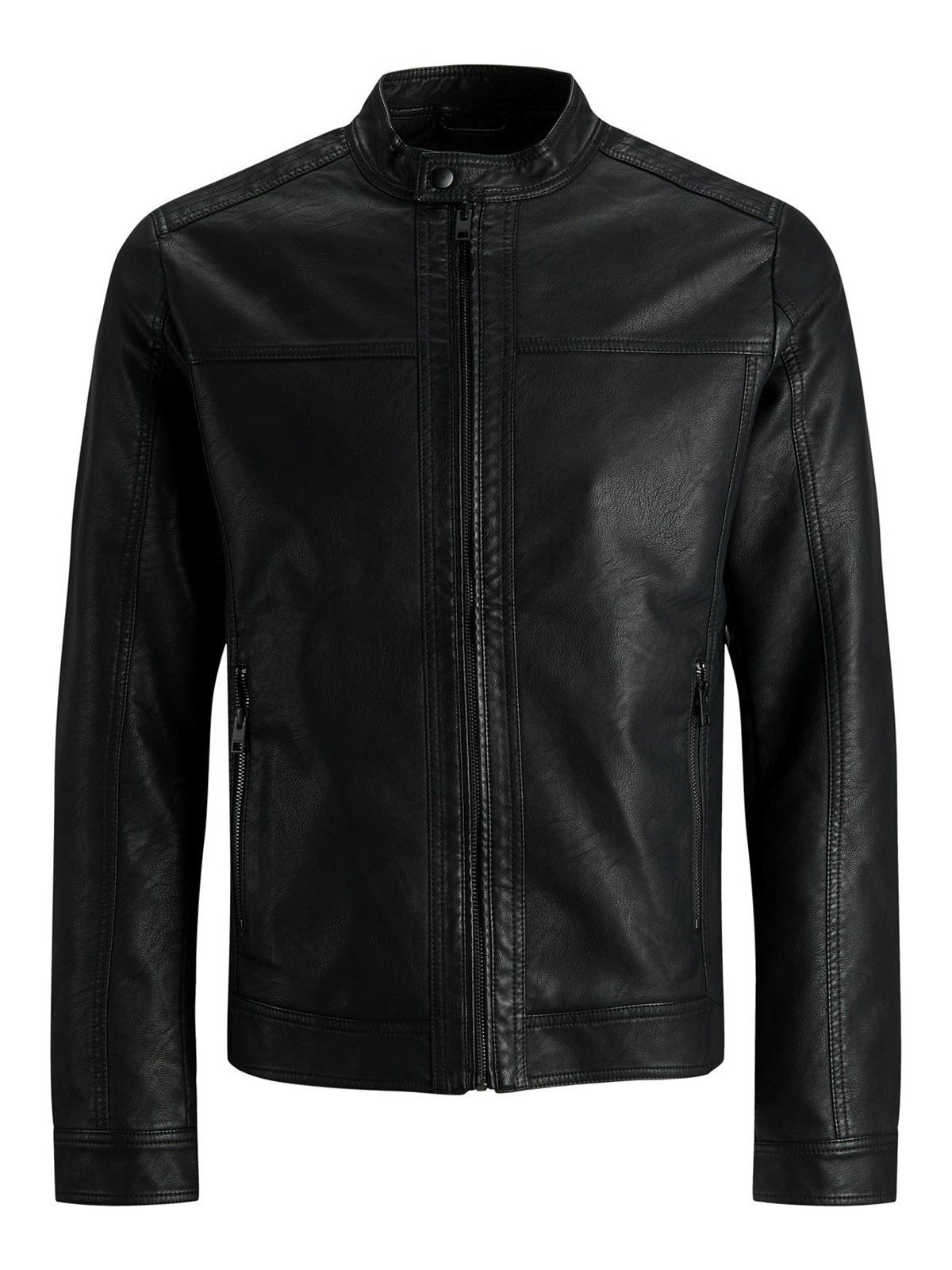 Jack & Jones Erkek Siyah Deri Ceket 12182461