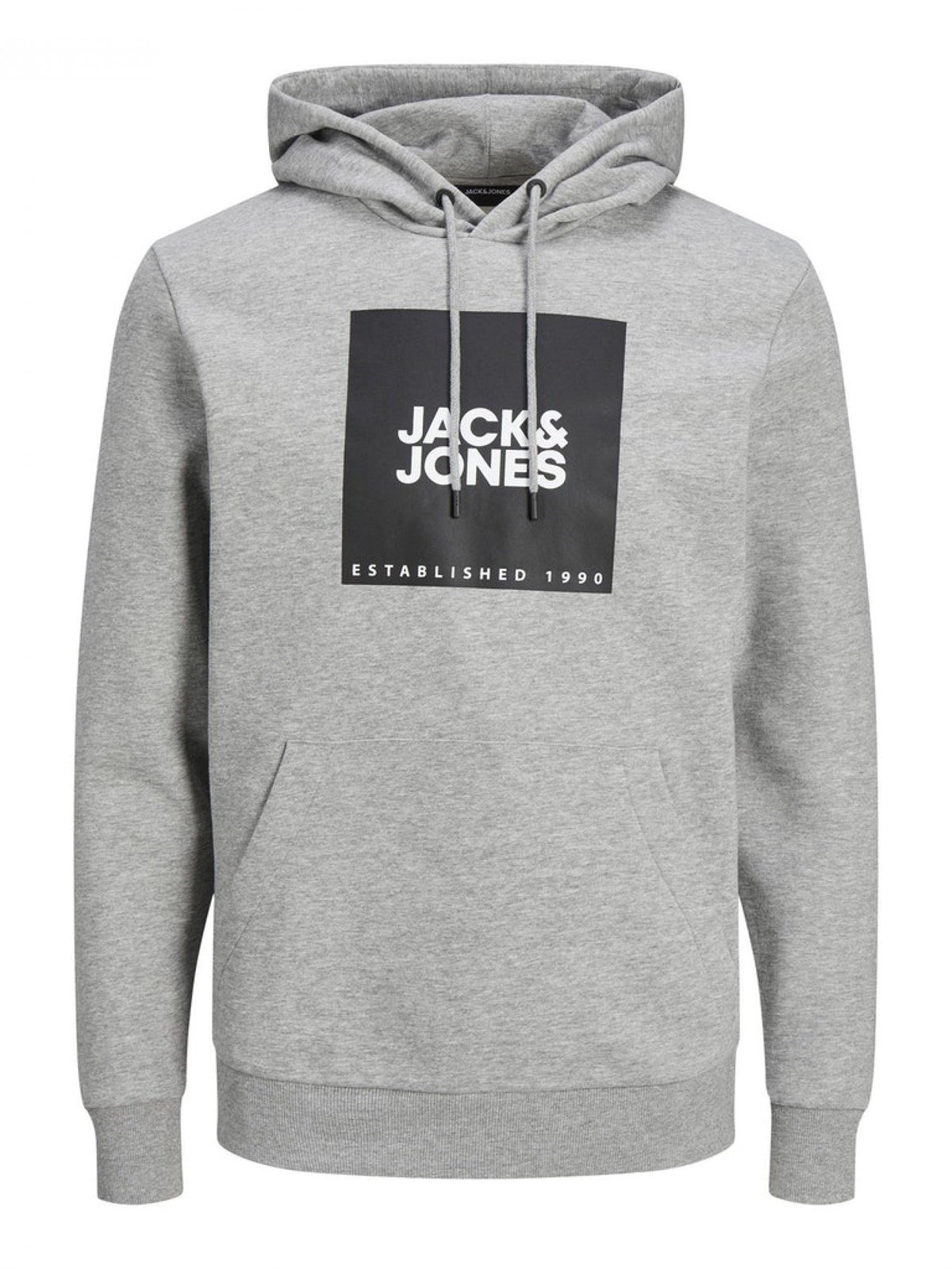 Jack & Jones Jjlock Pamuklu Şardonlu Regular Fit Kapüşonlu Erkek Sweat 12213245 Gri