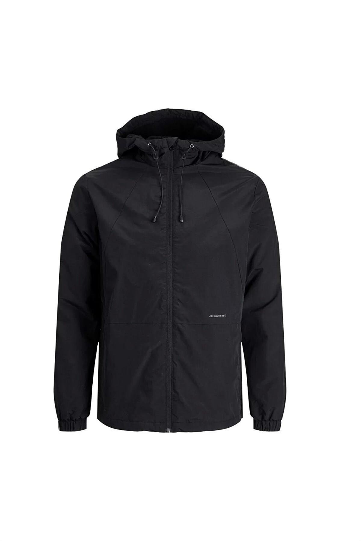 Jack & Jones Jortamper Erkek Kapüşonlu Mevsimlik Mont 12215377 Siyah