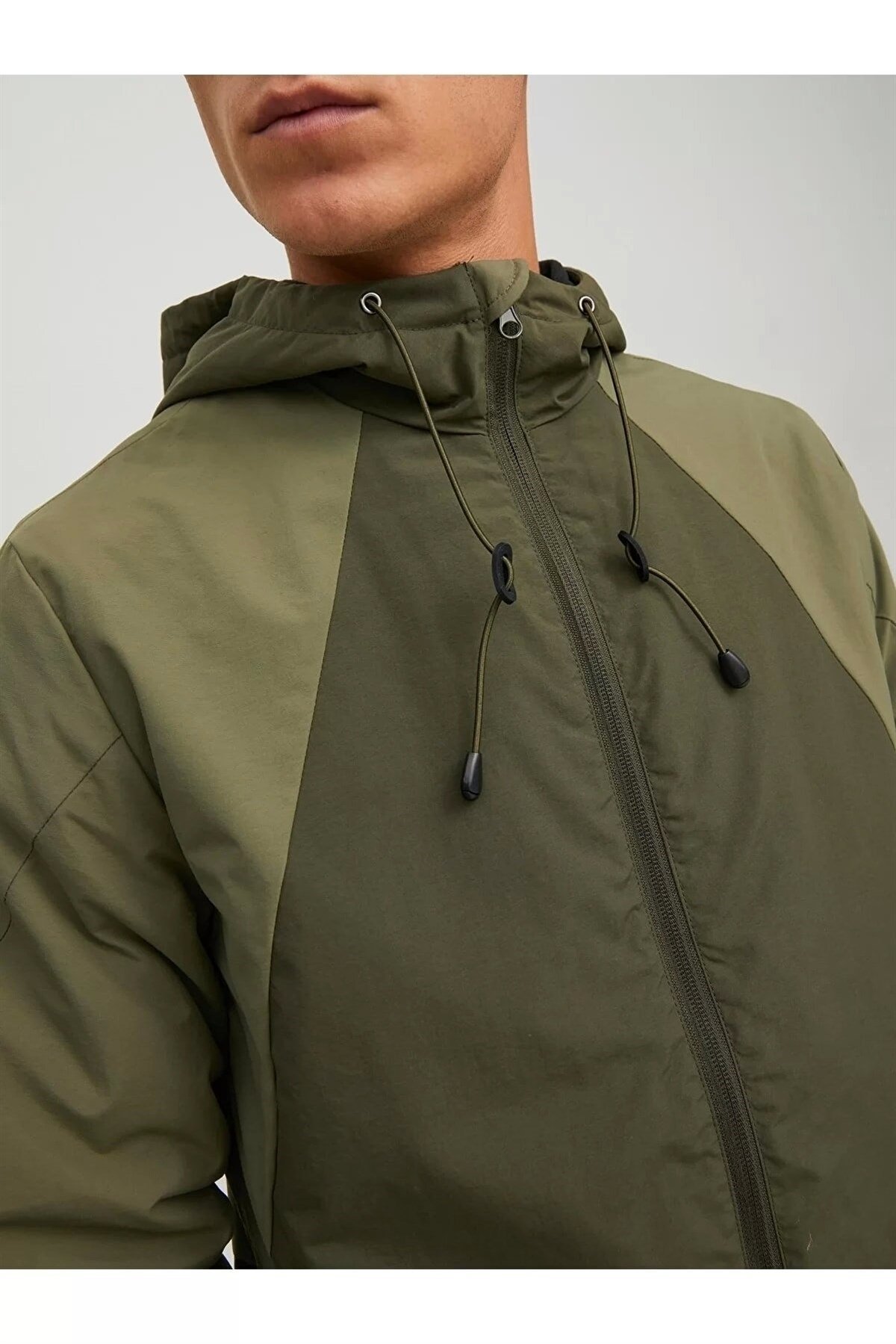 Jack & Jones Jortamper Erkek Kapüşonlu Mevsimlik Mont 12215377 Haki
