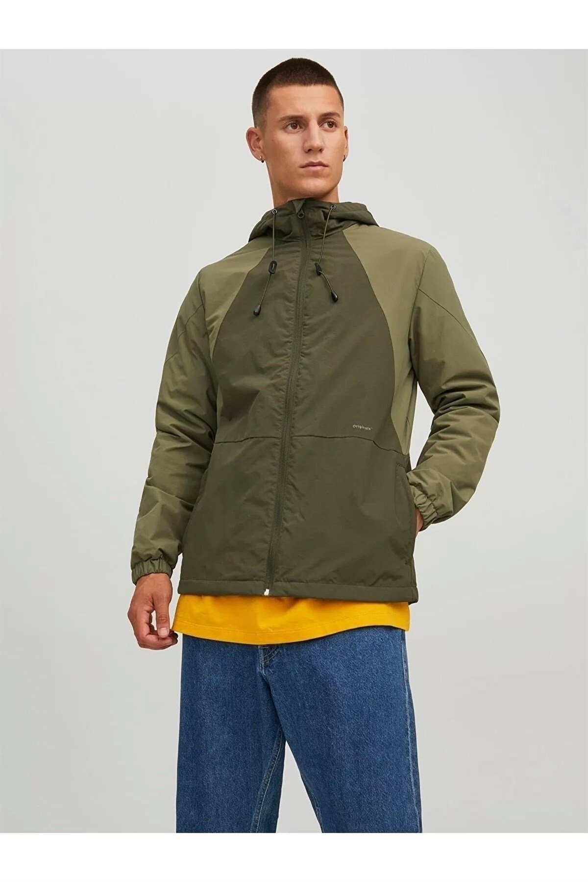 Jack & Jones Jortamper Erkek Kapüşonlu Mevsimlik Mont 12215377 Haki