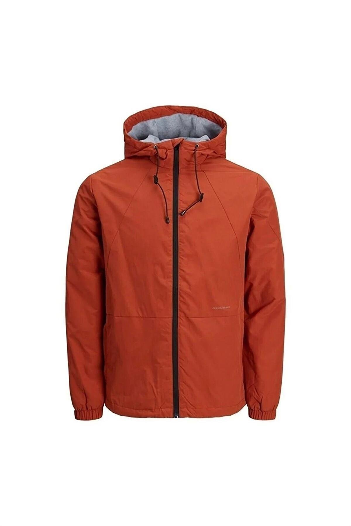 Jack & Jones Jortamper Erkek Kapüşonlu Mevsimlik Mont 12215377 Kiremit