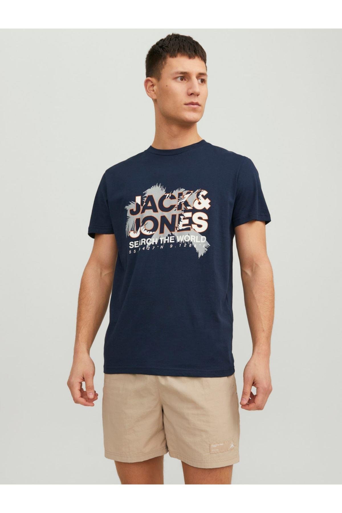 Jack & Jones Marına Tee Erkek T SHİRT 12233600 Lacivert