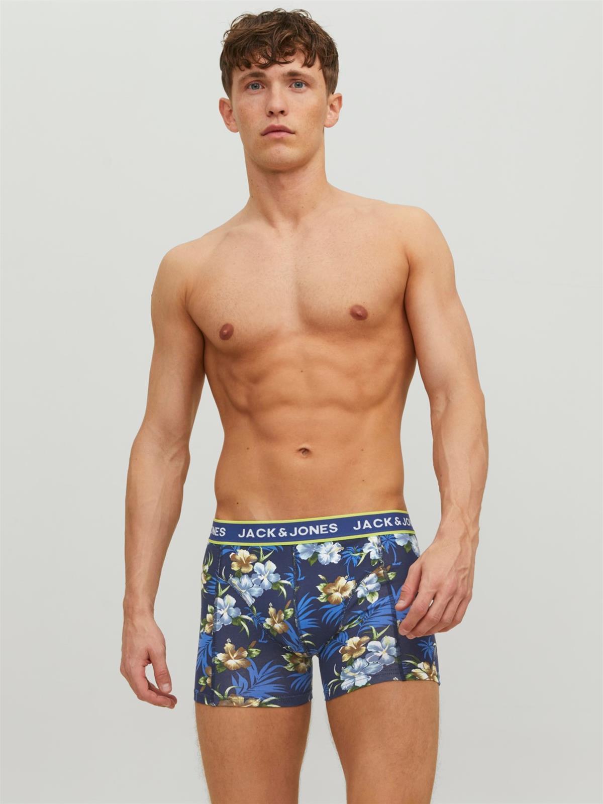 Jack & Jones Sense 3 Lü Paket Erkek Boxer 12171253 Mavi Yeşil Siyah