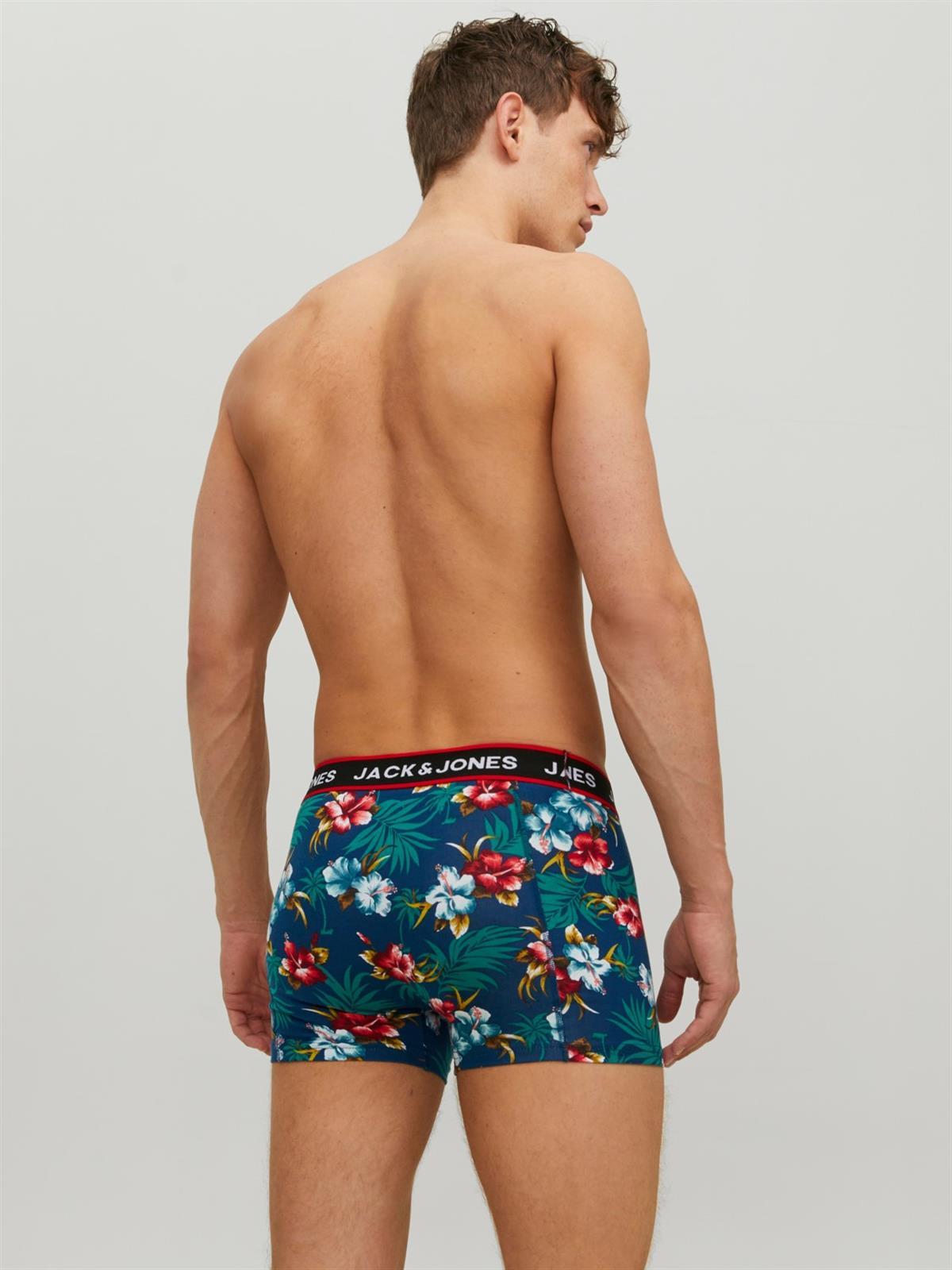 Jack & Jones Sense 3 Lü Paket Erkek Boxer 12171253 Mavi Yeşil Siyah