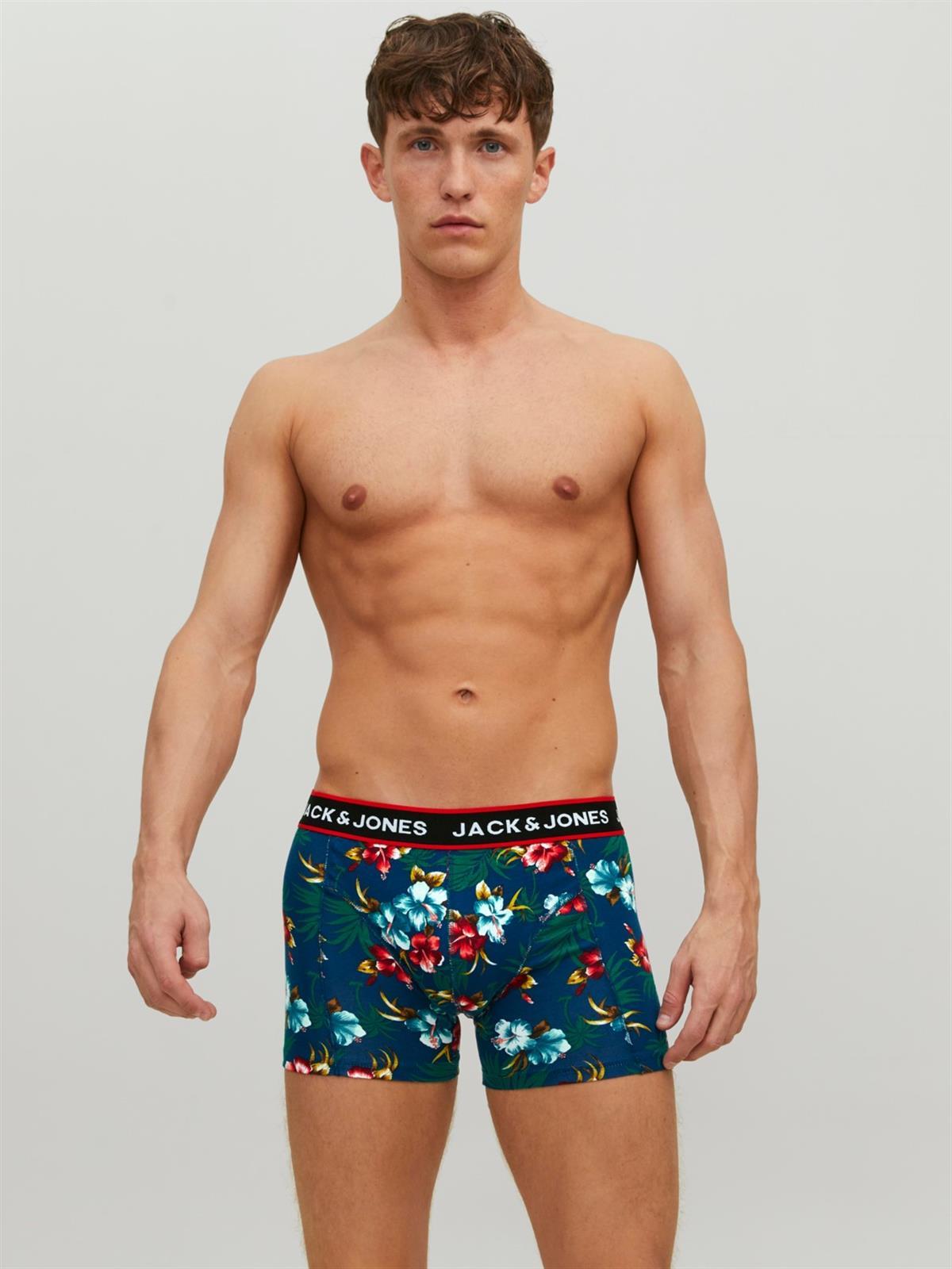 Jack & Jones Sense 3 Lü Paket Erkek Boxer 12171253 Mavi Yeşil Siyah