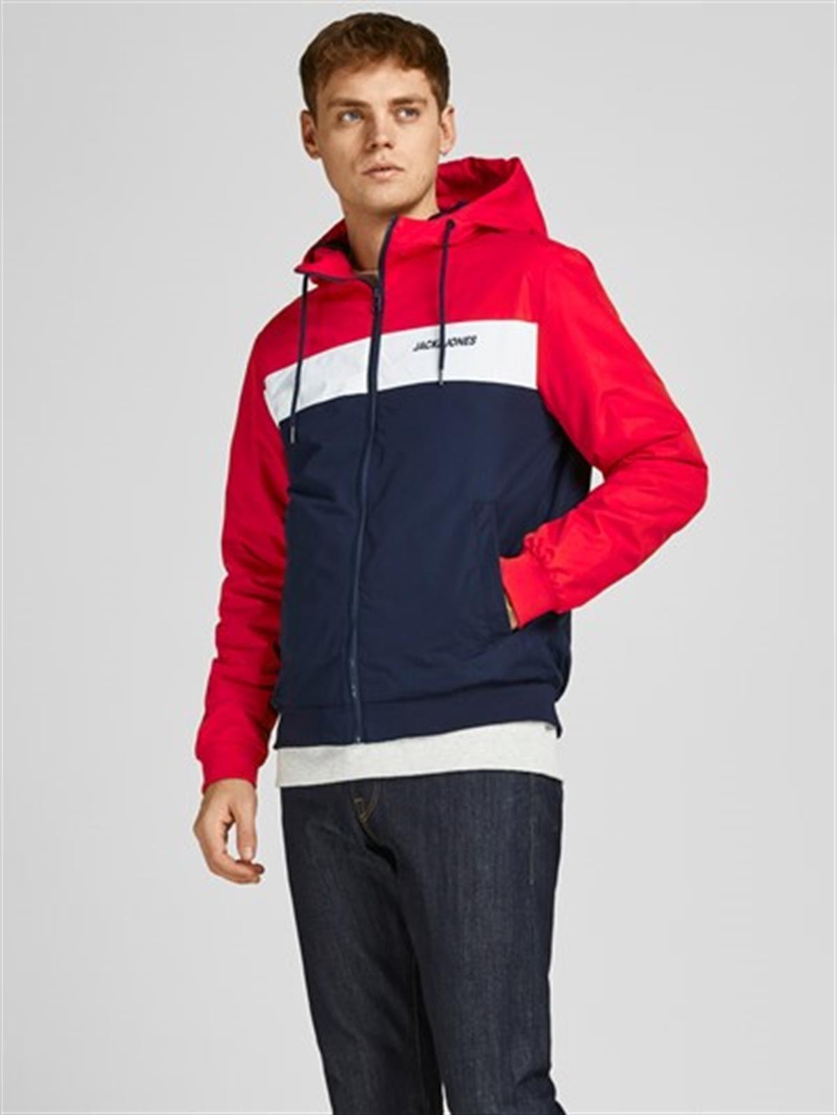 Jack&Jones Kapüşonlu Kırmızı Erkek Ceket JJERUSH 12200208Kırmızı