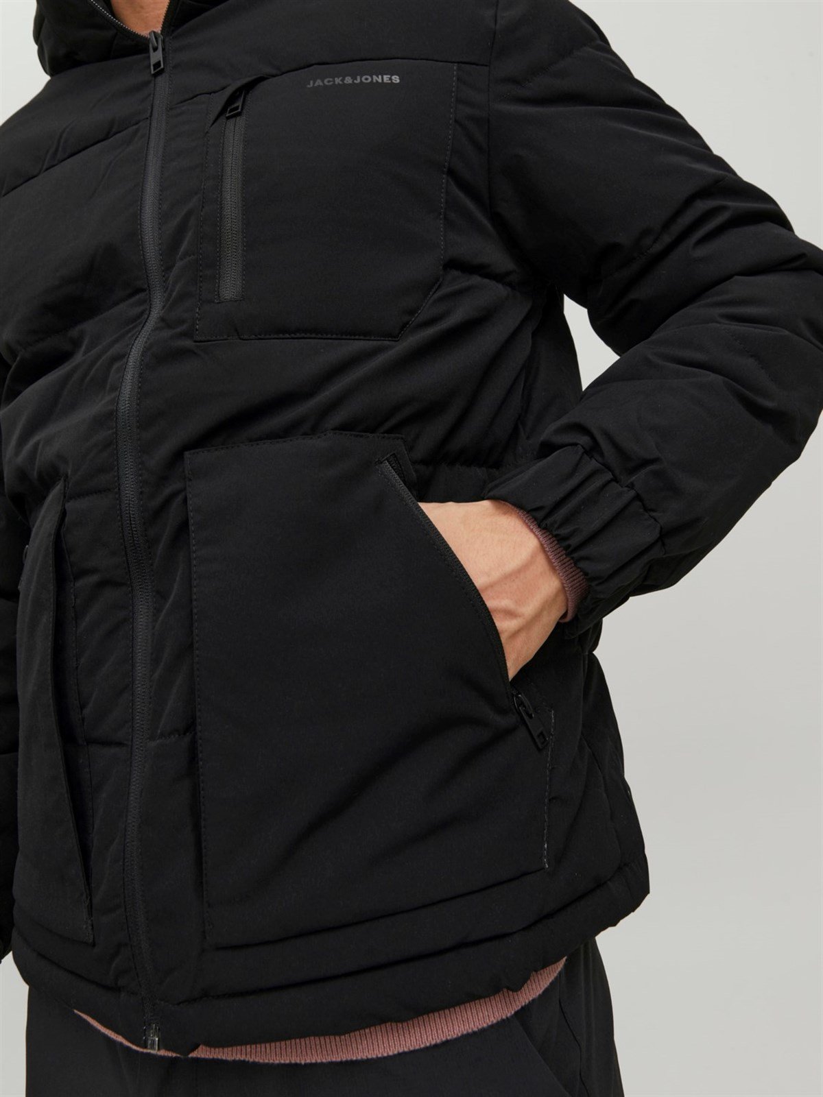 Jack&Jones Kapüşonlu Siyah Erkek Mont 12214648 Sİyah