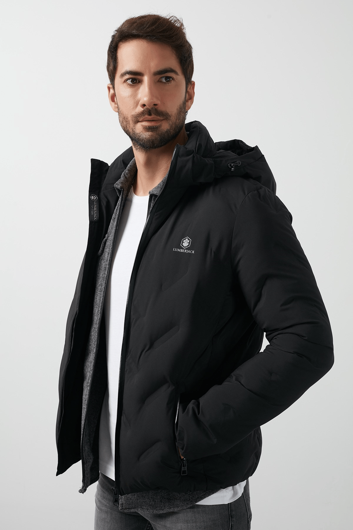 Lumberjack Kapüşonlu Erkek Mont HENRY COAT Siyah 100565229
