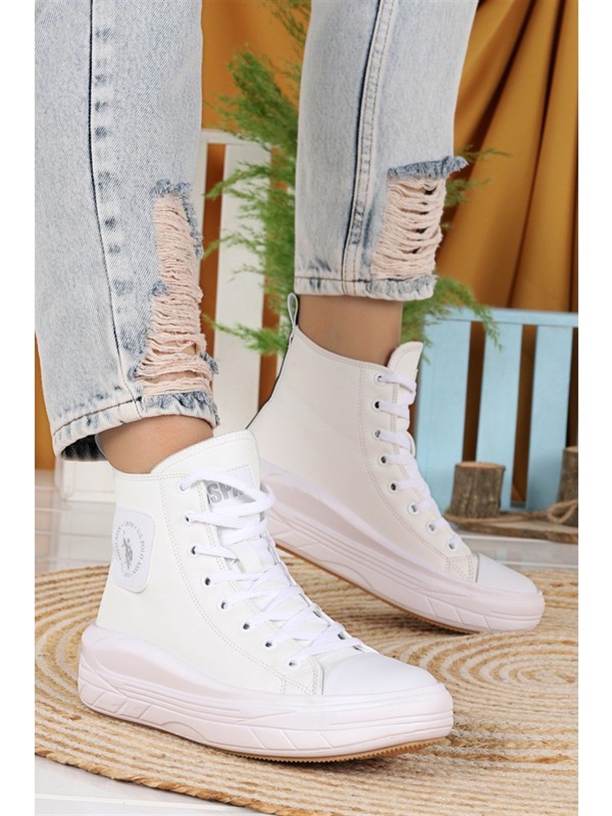 U.S. Polo Assn. CLEMENTINE 1PR Beyaz Kadın Spor Ayakkabı 101050555