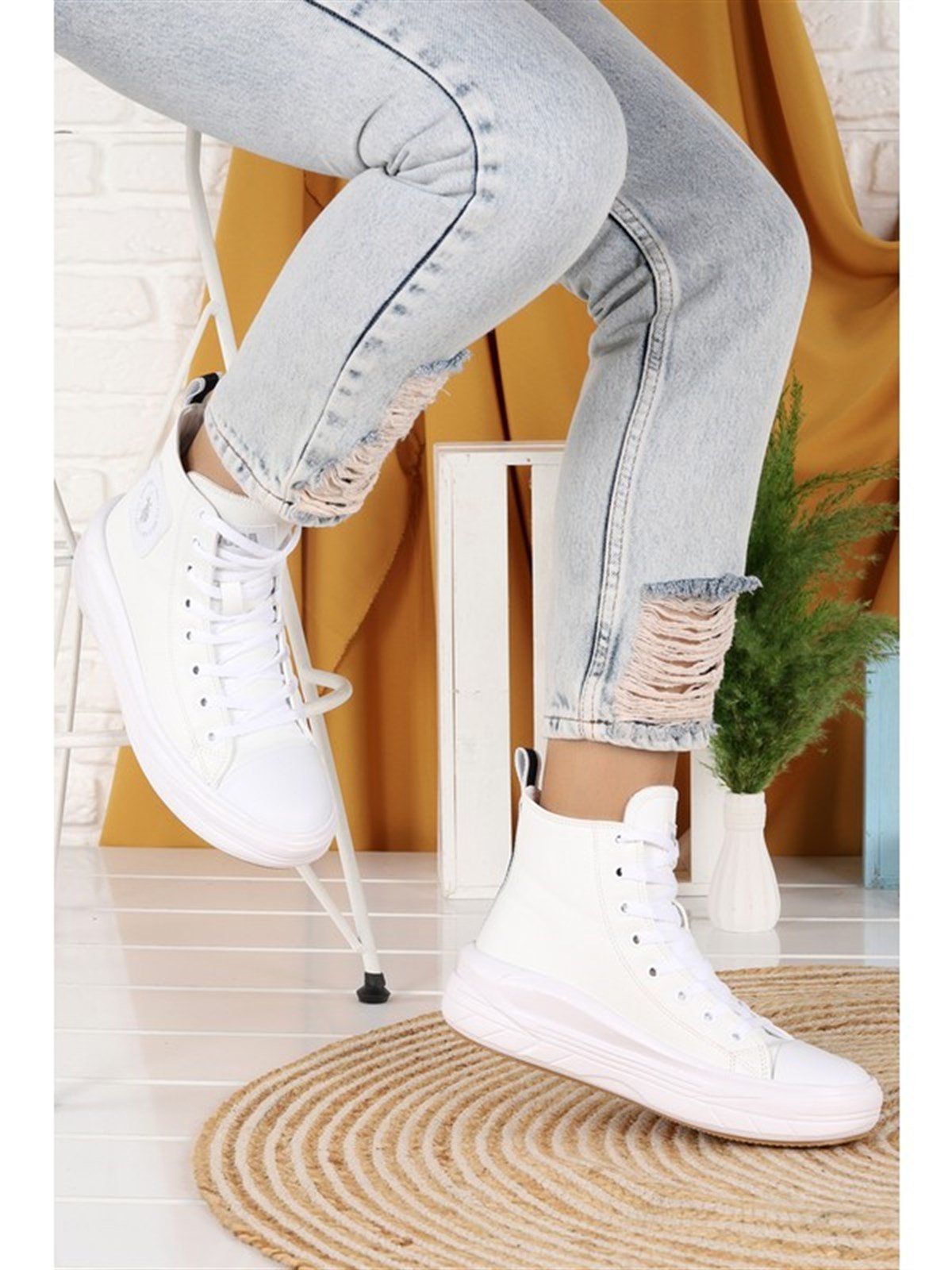 U.S. Polo Assn. CLEMENTINE 1PR Beyaz Kadın Spor Ayakkabı 101050555