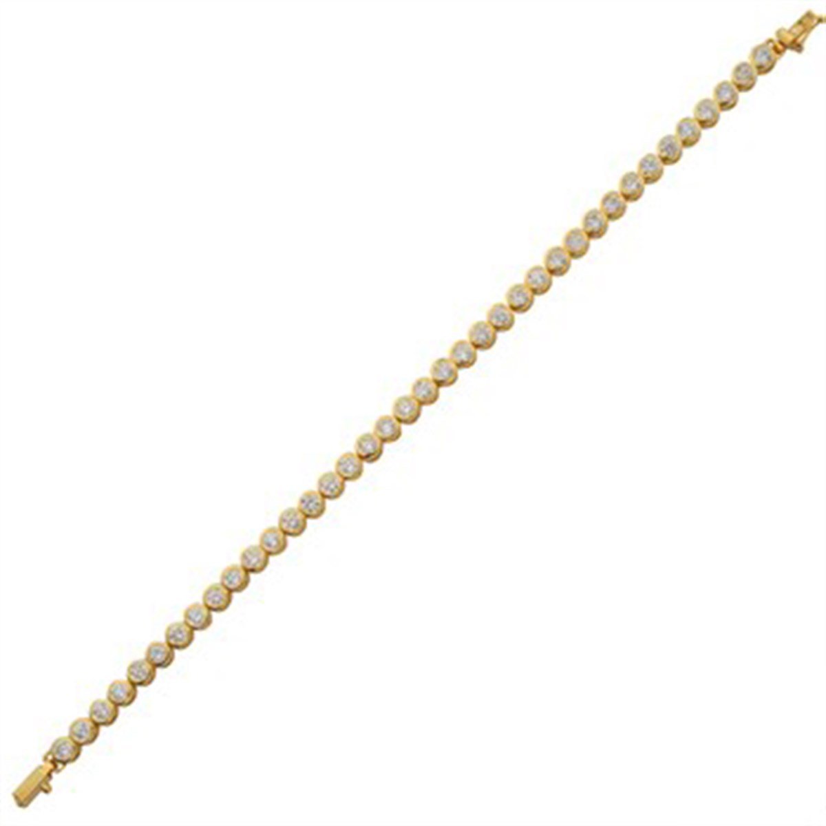 3mm Zirkon Taşlı Altın Kaplamalı Gümüş Su Yolu Bileklik