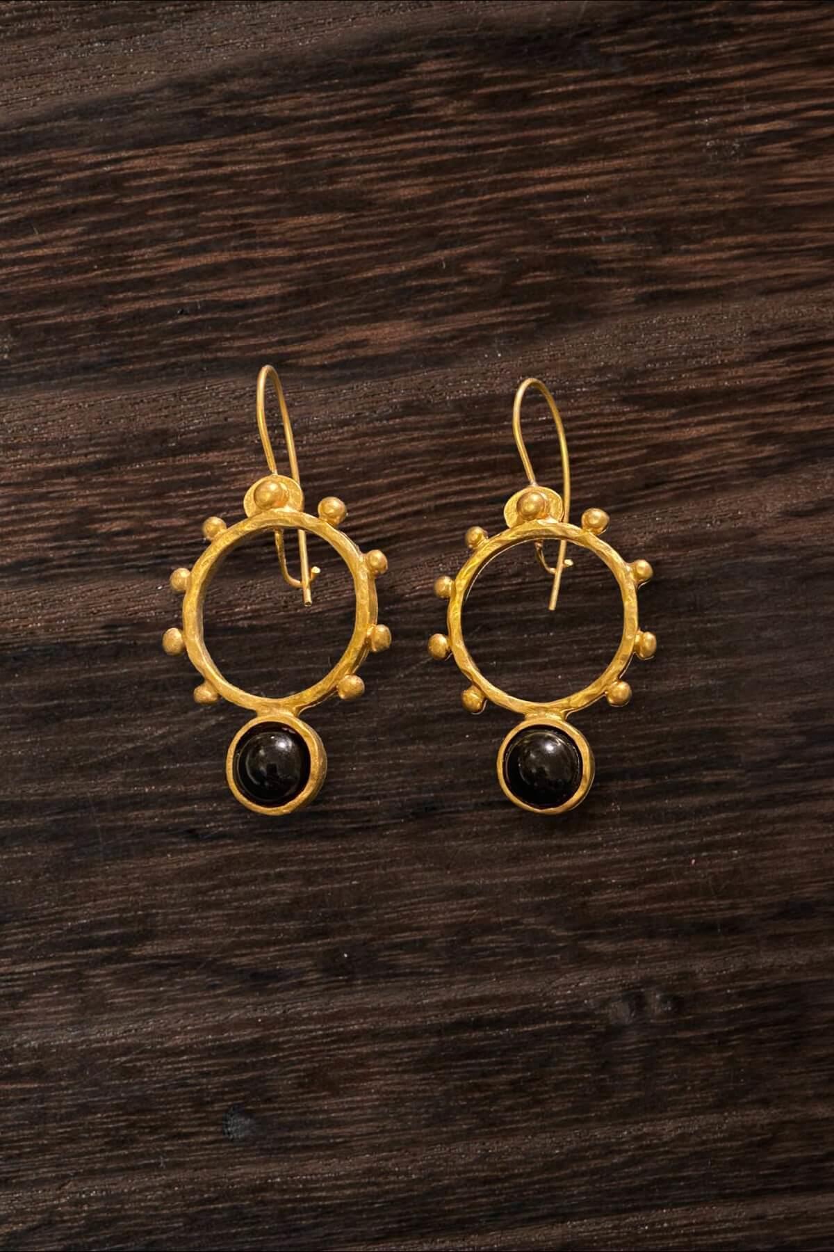 1408 Altın Renk Döküm Kanca Küpe