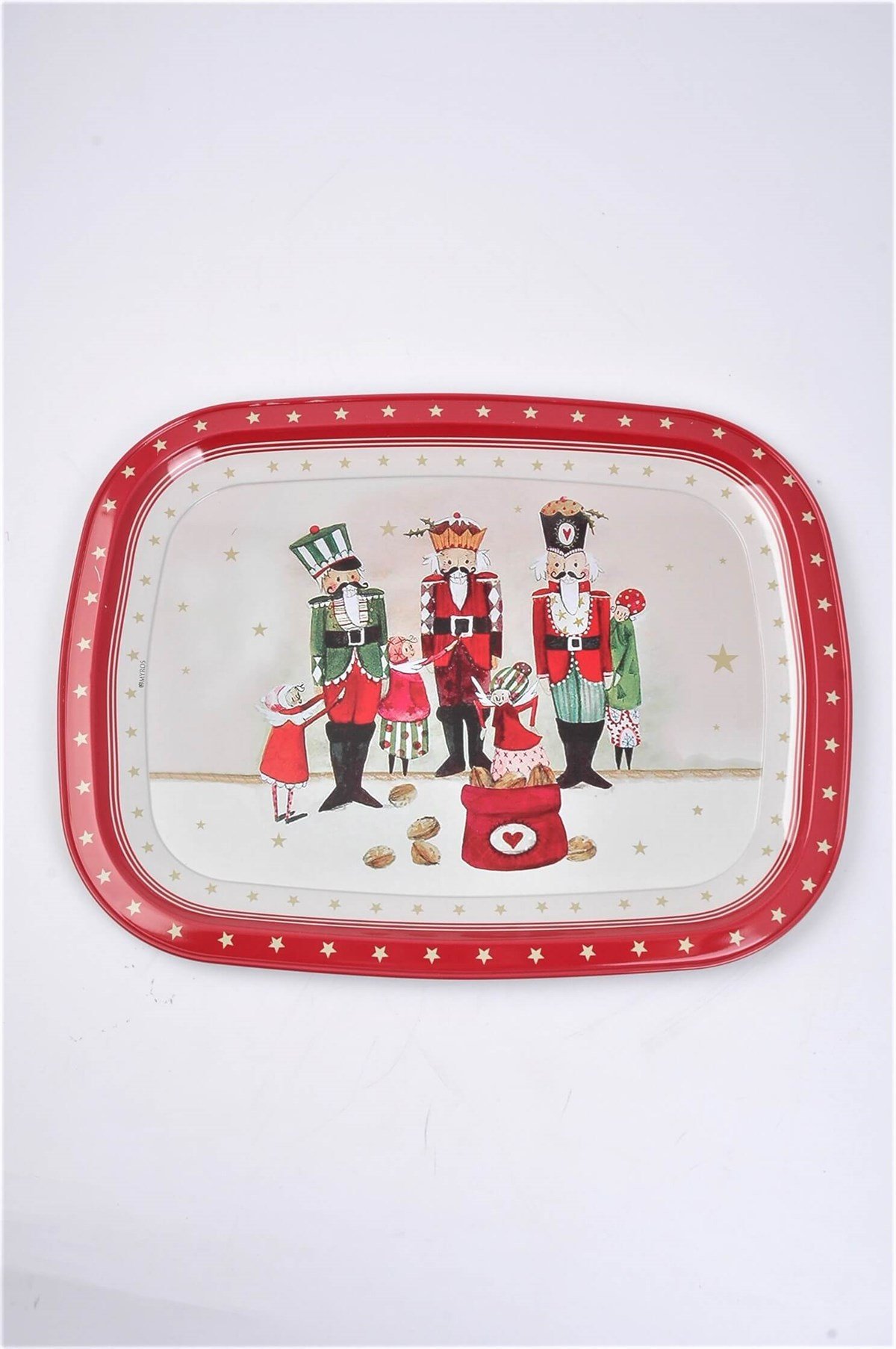 23x30 cm Metal Kırmızı Fındıkkıranlı Tepsi