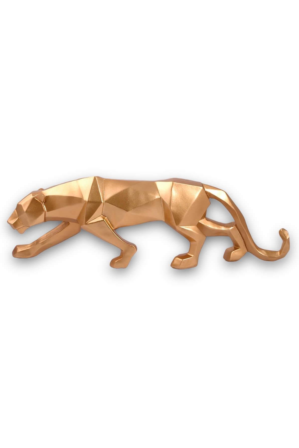 43cm Altın Kübik Puma Polyester Dekor