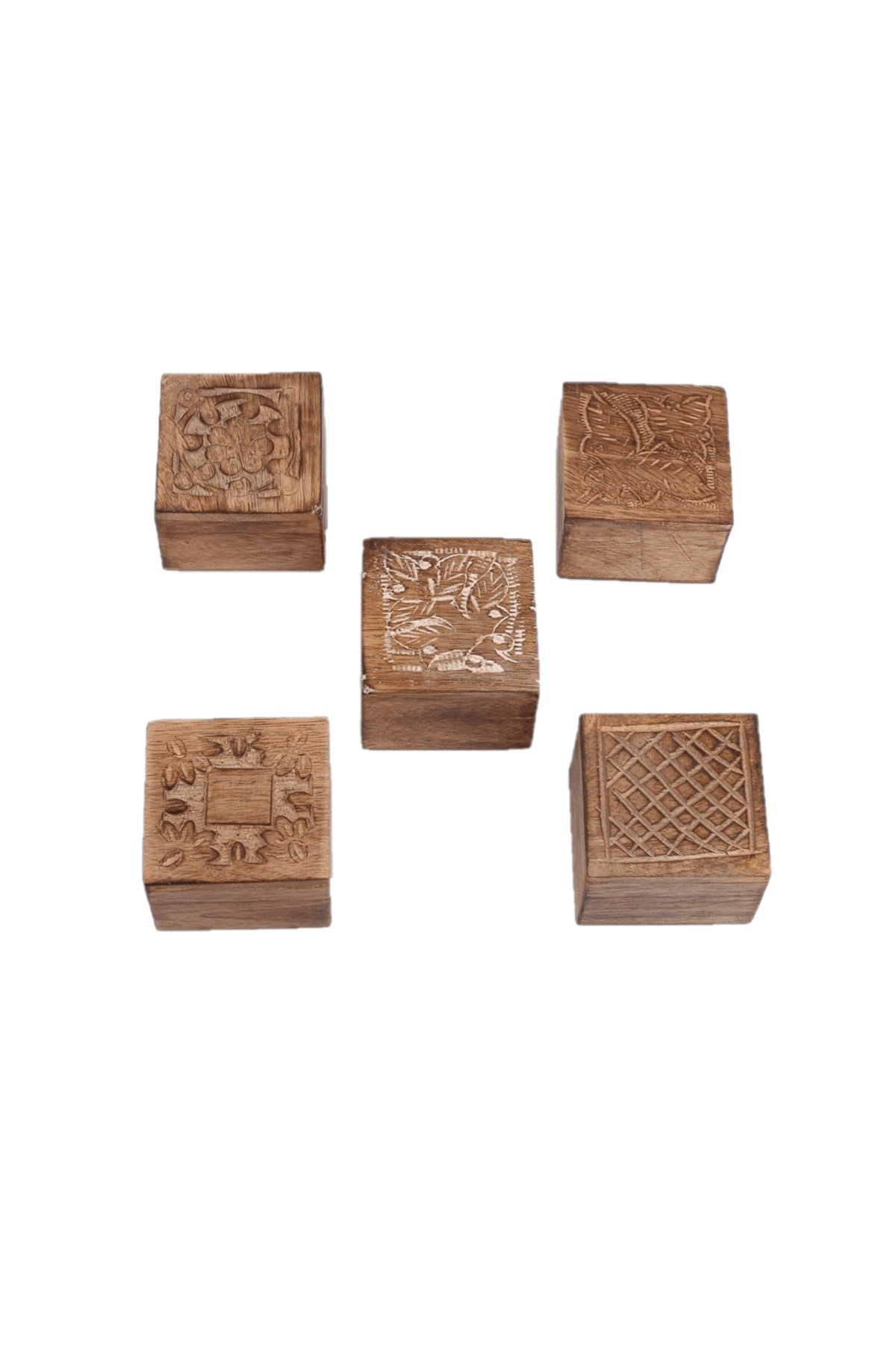 7x7 Ahşap Kabartma Desenli Kare Kutu
