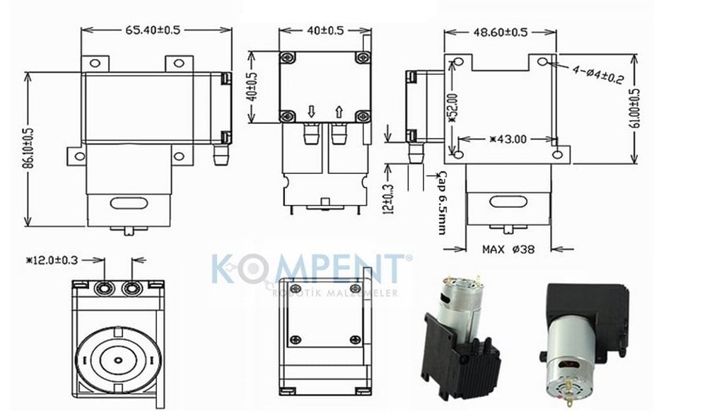 Kompent12V Vakum Pompası