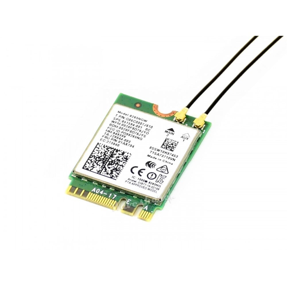 KompentAC8265 Jetson Nano için Kablosuz NIC, WiFi / Bluetooth Modülü Çift Antenli