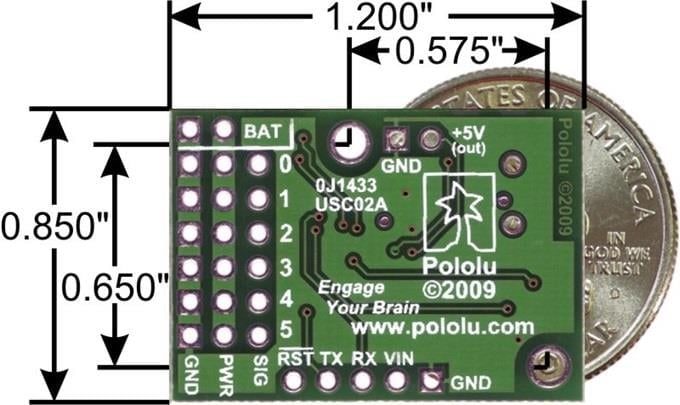 KompentPololu PL1350 Micro Maestro 6 Kanallı USB Servo Kontrol Kartı Montajlı