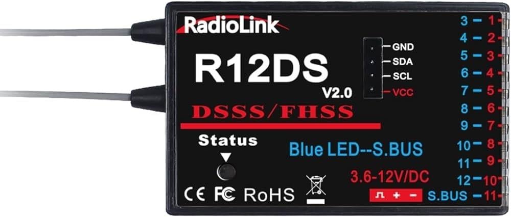 KompentRadiolink R12DS 12 Kanal 2.4GHz DSSS FHSS Alıcı 