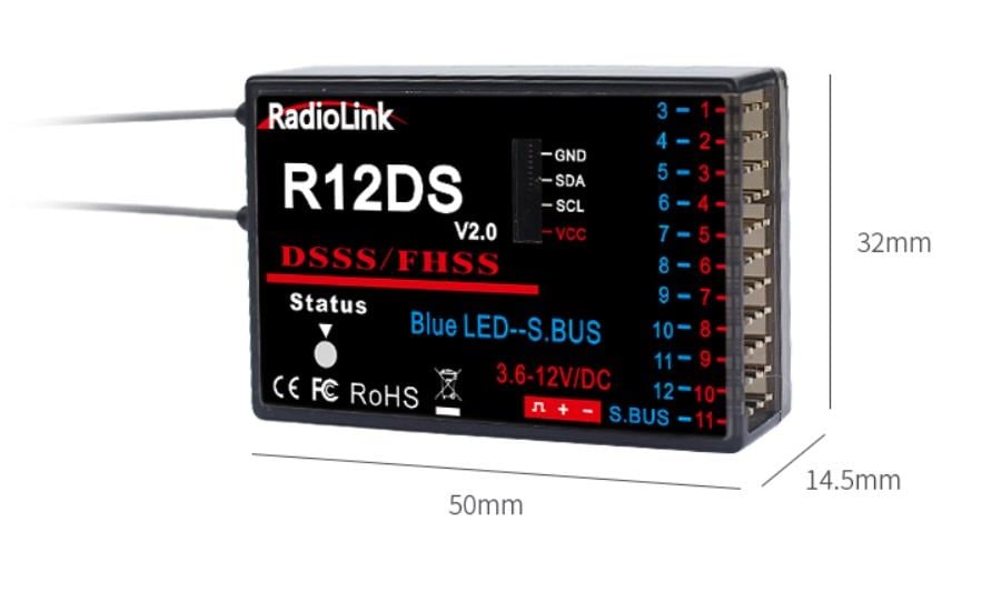 KompentRadiolink R12DS 12 Kanal 2.4GHz DSSS FHSS Alıcı 