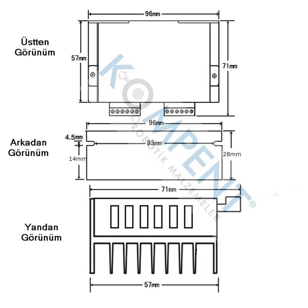 KompentTB6600 Step Motor Sürücüsü Geliştirilmiş Model 4A 9~42V Nema 23/42/57/86 Uyumlu