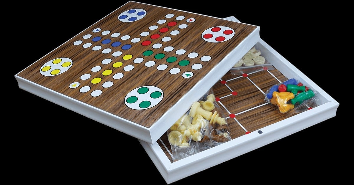 Gifthome 5'li Oyun Seti ( Kızma Birader,Tavla, Satranç, 9 Taş, Dama )