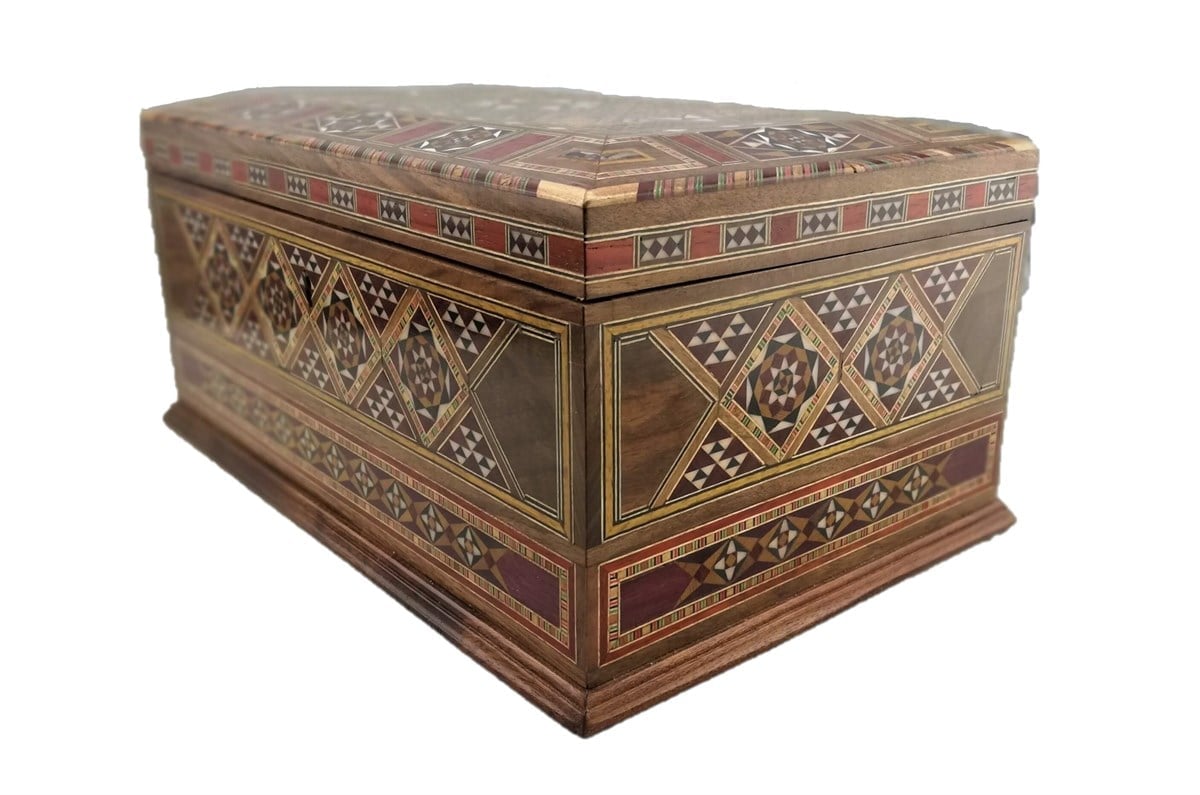 Gifthome, El Yapımı, Masif Ahşap, Takı / Mücevher Kutusu - Lale ( Büyük Saklama Kaplı )