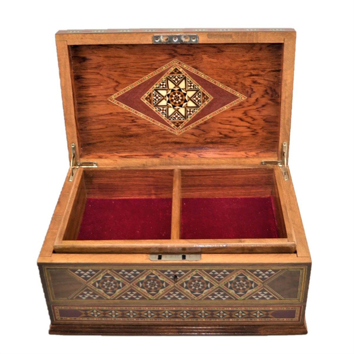 Gifthome, El Yapımı, Masif Ahşap, Takı / Mücevher Kutusu - Lale ( Büyük Saklama Kaplı )