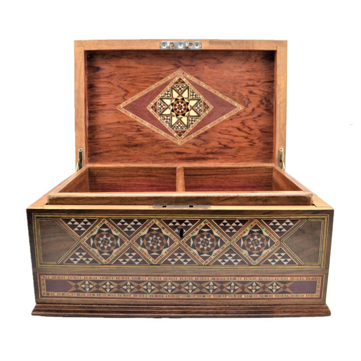 Gifthome, El Yapımı, Masif Ahşap, Takı / Mücevher Kutusu - Lale ( Büyük Saklama Kaplı )
