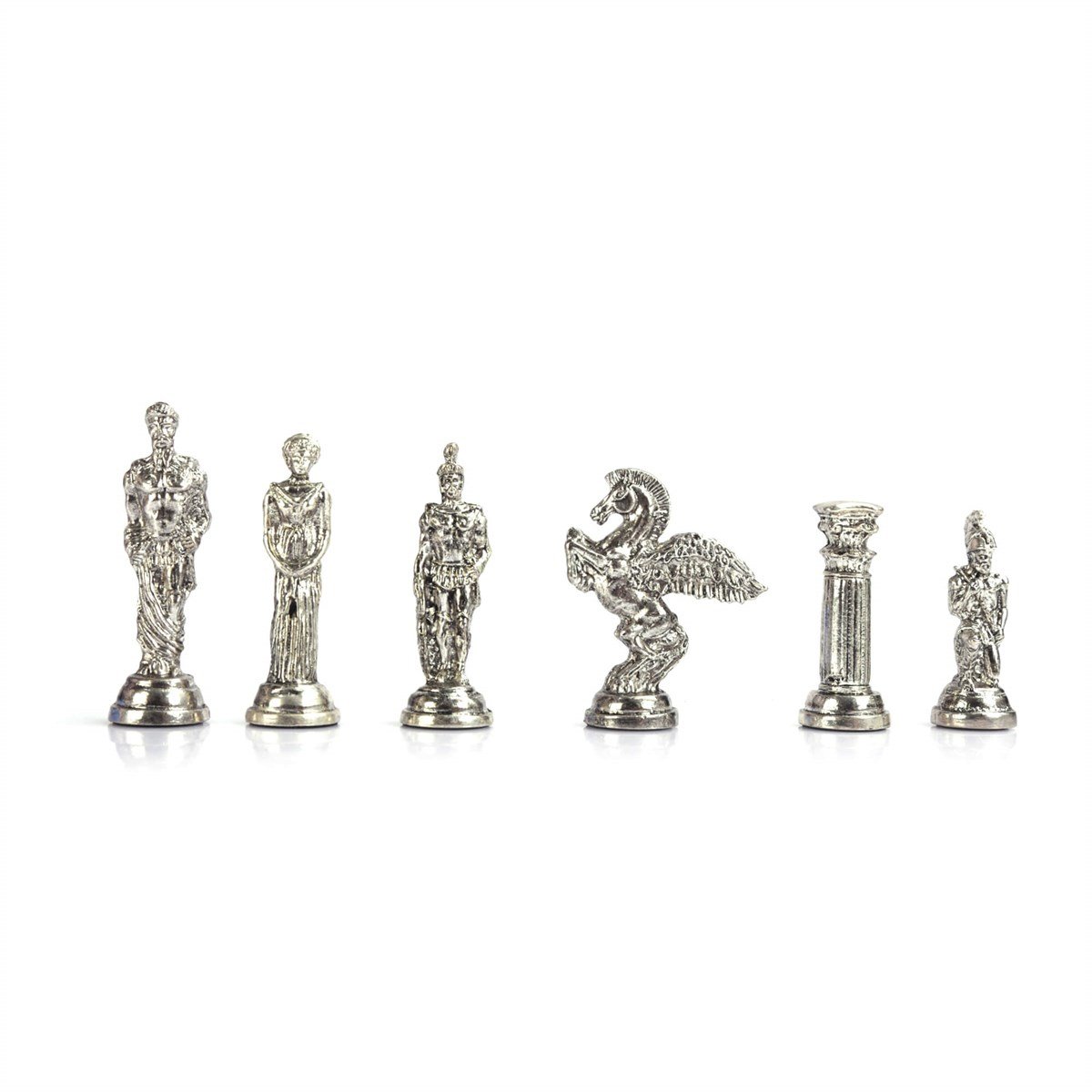 Gifthome Metal Satranç Takımı/Seti,Büyük,Pegasus Figürlü,Parlak ve Sedef Desenli Satranç Tahtası