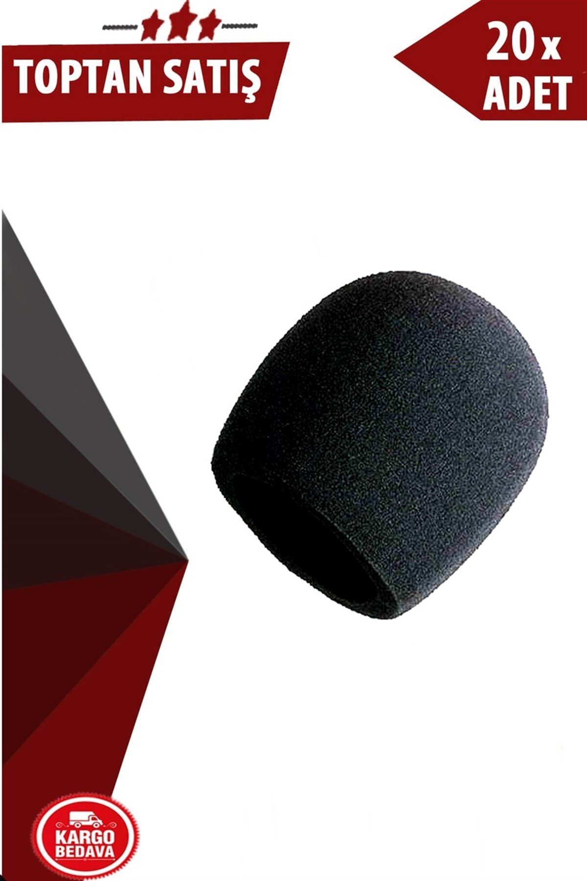 Lastvoice ELS-01-20X EL TİPİ Dinamik EL Mikrofon Süngeri 20'Lİ TOPTAN PAKET