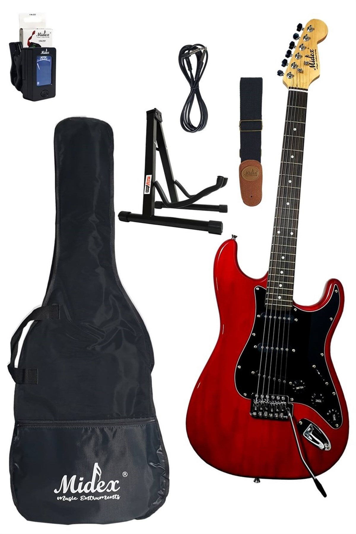 Midex Ph-x Red Elektro Gitar (Askı, Stand ve Kablo Hediye)