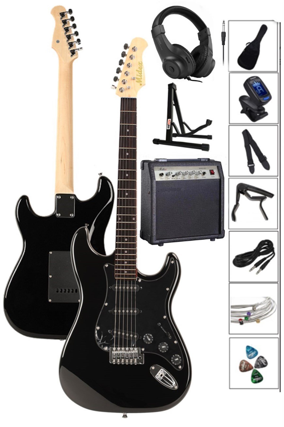 Midex RPH20-30W-AMP Elektro Gitar Seti 30 WATT GAİN'Lİ Amfi Kulaklık Full SET