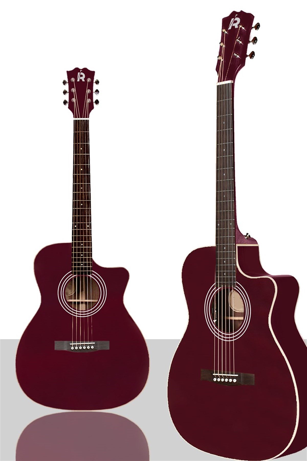 Rennes AG-40BN Crimson Kırmızı Akustik Gitar 4/4 Kesik Kasa (Çanta Tuner Askı Capo Pena Metod)