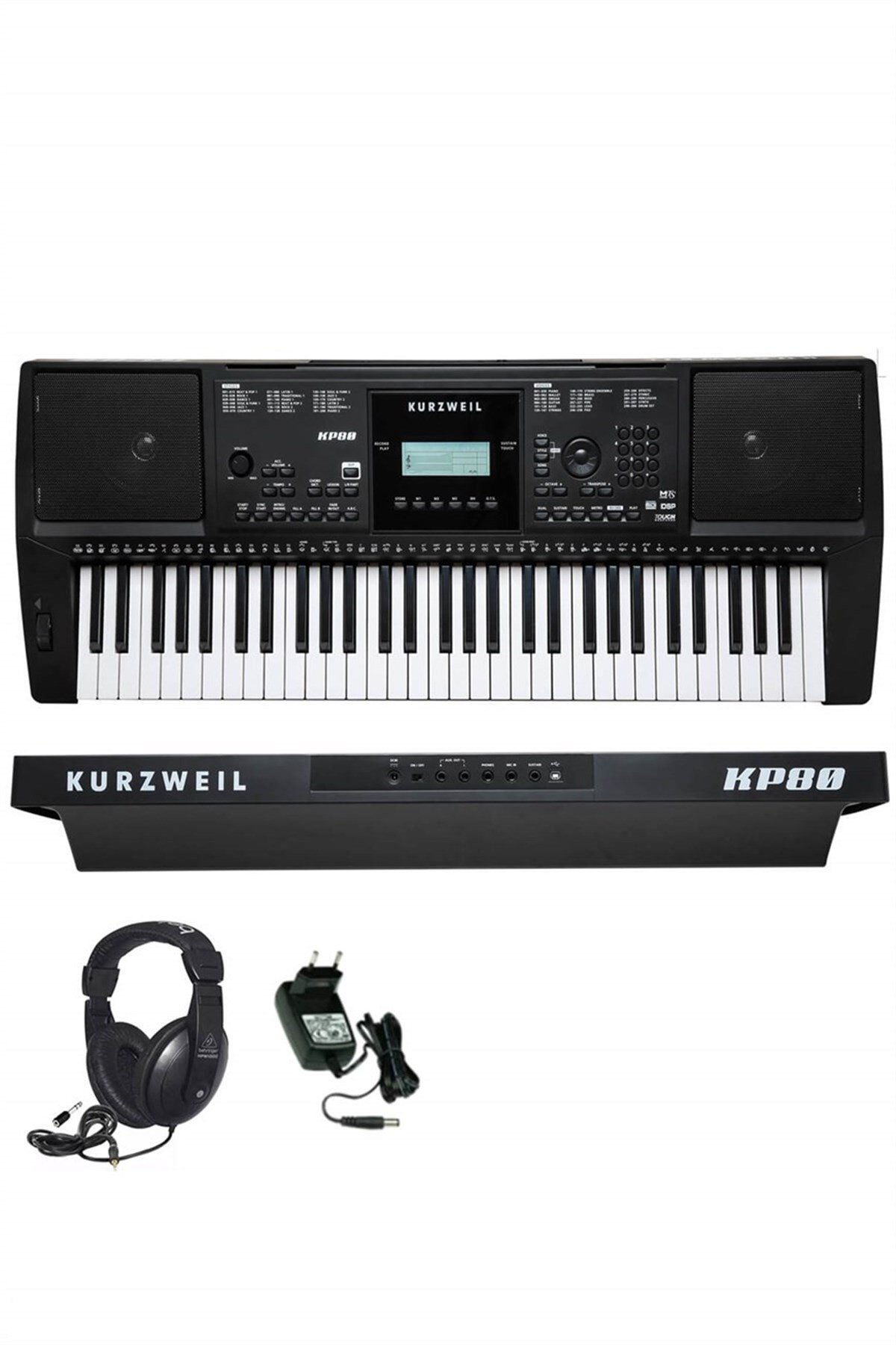 Kurzweil 61 Tuşlu Org Tuş Hassasiyetli Profesyonel KP80 (Adaptör Notalık Behringer Kulaklık)