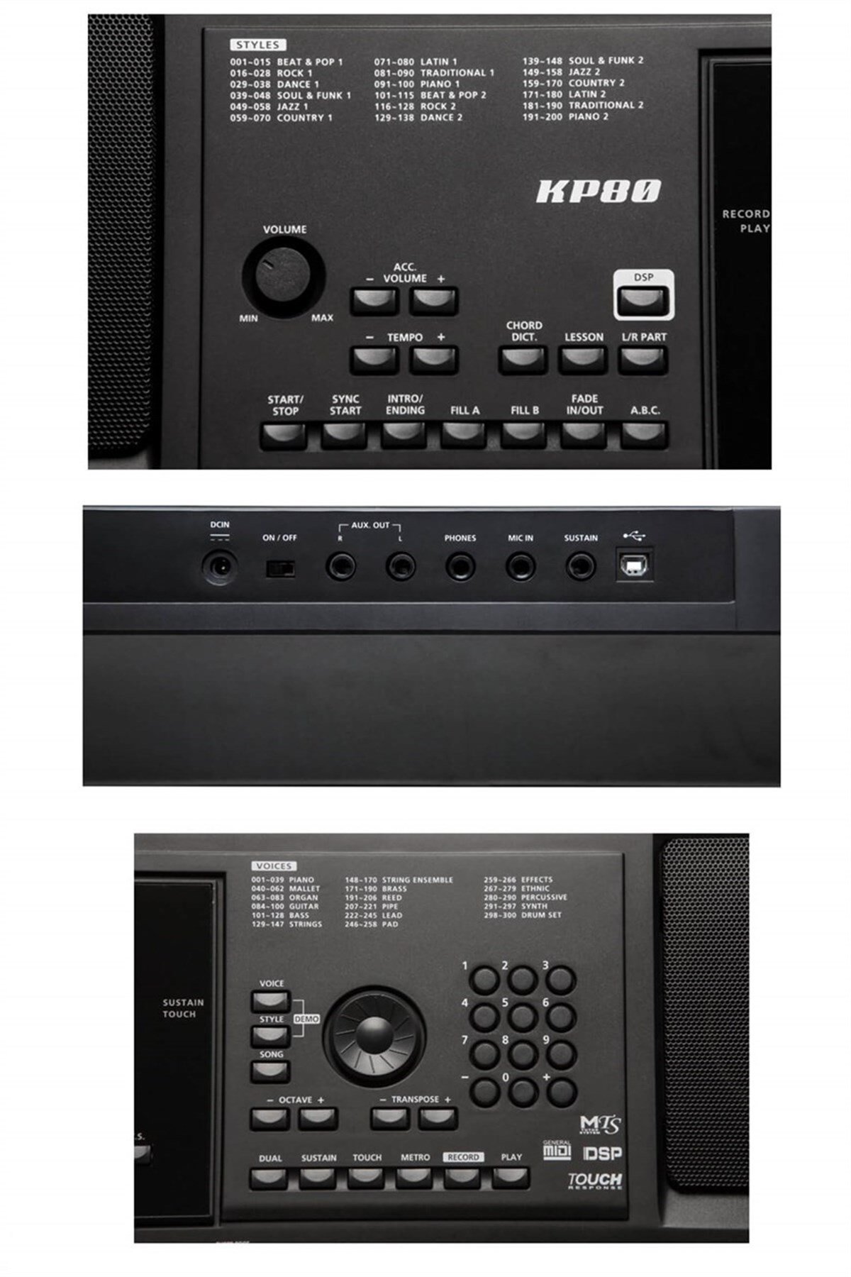 Kurzweil 61 Tuşlu Org Tuş Hassasiyetli Profesyonel KP80 (Adaptör Notalık Behringer Kulaklık)