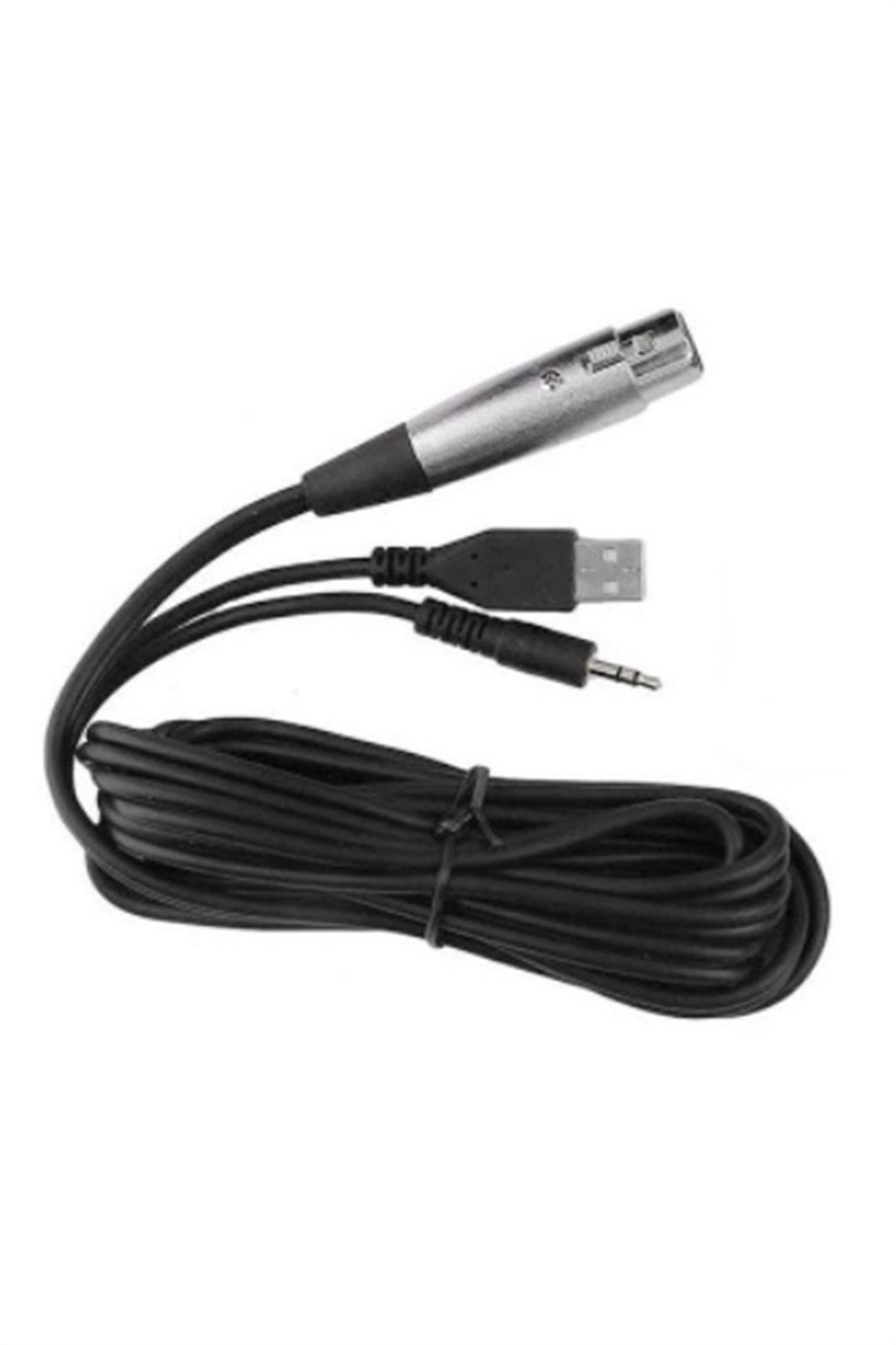 Lastvoice BM300 USB Mikrofon Kablosu 2.5 Mt (XLR TO USB+ 3.5mm JACK)